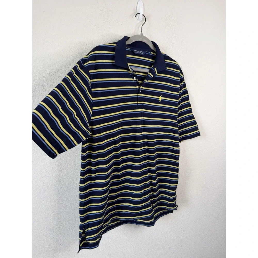 Polo Golf Ralph Lauren Men's Polo Shirt L Striped‎ Pima Cotton Preppy Old Money